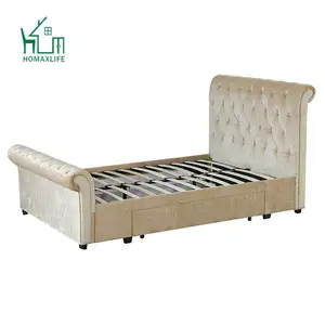 Free Sample White Twin Cherry Full Sleigh Bed With Storage