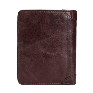 Vintage in vera pelle di vacchetta <span class=keywords><strong>portafoglio</strong></span> da uomo sottile corta pieghevole Casual borsa con chiusura a bottone fermasoldi tipo aperto all'ingrosso