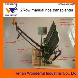 Mini máquina manual de 2 filas para plantar arroz en la india