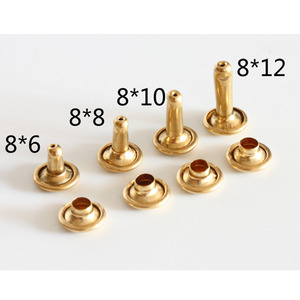 Rivets à double capuchon <span class=keywords><strong>en</strong></span> <span class=keywords><strong>laiton</strong></span> massif de 4 mm, 6 mm, 8 mm, 9 mm, 10 mm, 12 mm - Product Image 2