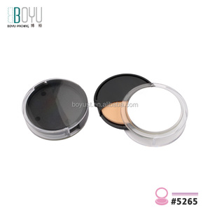 Cosmetic <strong>Makeup</strong> Pressed Powder <strong>Compact</strong> case with Mirror and Puff - Product Image 2