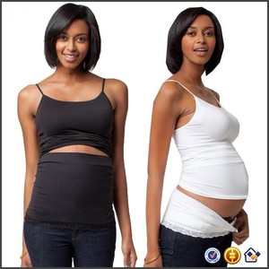 KY 2021 gros nouveauté femmes vêtements de maternité couleur unie noir et blanc dentelle ventre bande pour maman - Product Image 2