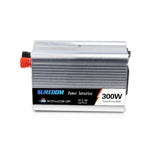 Suredom 300w araba güç invertörü <span class=keywords><strong>dc</strong></span> 12v <span class=keywords><strong>24v</strong></span> için <span class=keywords><strong>ac</strong></span> 110v 220v güneş dönüştürücü dizüstü bilgisayar ışığı tv ve fan
