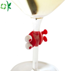 OKSILICONE Personalizzato Sveglia Del Silicone di Vetro di Vino Marcatore Per Il Partito Del Silicone Forma di Animale Bere Marcatore <span class=keywords><strong>Bicchiere</strong></span> Di Vino Per La Bottiglia Marcatore - Product Image 2