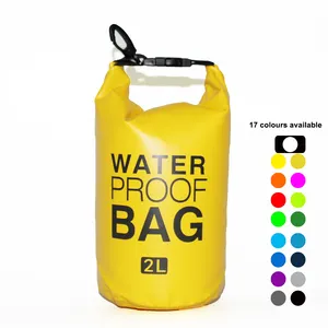 Instock PVC Tarpaulin Giá Rẻ Nhất Khô Sack Vàng Khô Bag Ngoài Trời Bánh Có Thể In Logo Tùy Chỉnh Thương Hiệu Mini 2L Không Thấm Nước Khô Bag