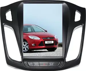 Multimedia Mobil 10.4 Inci, Pemutar Radio MP4 Navigasi GPS Mobil Android Layar Vertikal Gaya Tesla, Hands-Free untuk Ford Focus 2012-2015