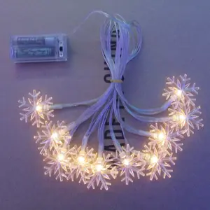 سلسلة مصباح LED على شكل ندفة الثلج ببطارية 3AA لديكور عيد الميلاد