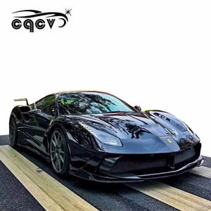 Kit carrozzeria per Ferrari <span class=keywords><strong>488</strong></span> in stile ms paraurti anteriore cappuccio paraurti posteriore fibra di carbonio labbro anteriore labbro posteriore gonne laterali parafanghi canard - Product Image 4