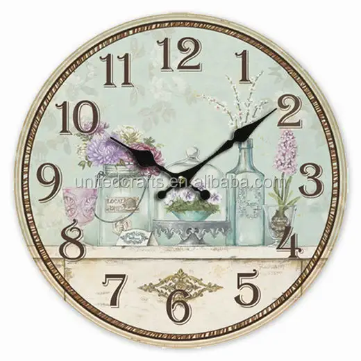 Antique Home Decorative Wooden Angel Themed Wall Clock