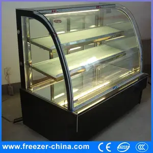 Fornecedor profissional chinês bolo de padaria vitrine de exibição geladeira