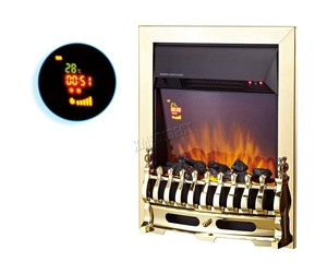 19 inç <span class=keywords><strong>220V</strong></span> altın çerçeve kömür yangın alev etkisi uzaktan kumanda elektrikli şömine takın