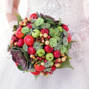 Red <span class=keywords><strong>the</strong></span> wedding Flower rose bridal bouquet for <span class=keywords><strong>the</strong></span> bride's outfit - Product Image 1