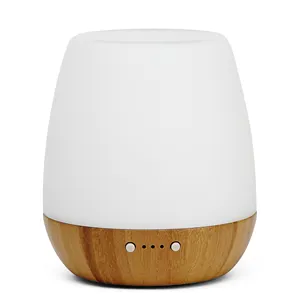 Innovative Decorative Real Nature Bamboo Glass Diffuser, Essential Oil Ultrasonic Diffuser for Warm White Table Light