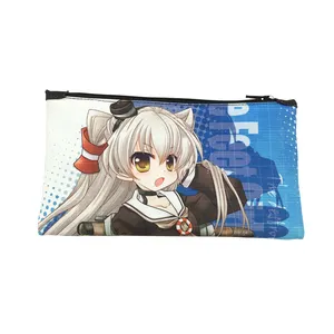 2017 Goedkope kantoor en school custom print potlood tas cartoon gedrukt kids anime school groothandel potlood pouch