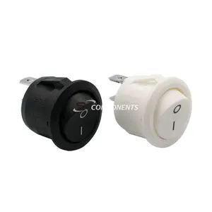 Nút nhấn chuyển đổi màu đen AC 6A 10A 250V trên Snap SPST Vòng thuyền màu đen 2pin Power Rocker chuyển đổi