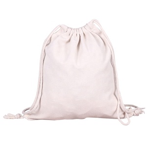 Bán Buôn Tùy Chỉnh In Logo Khuyến Mại Tái Sử Dụng Eco <span class=keywords><strong>Cotton</strong></span> Canvas Dây Kéo Ba Lô Phòng Tập Thể Dục Sack Pack Bag - Product Image 2