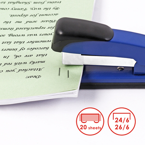 <span class=keywords><strong>Engrapadora</strong></span> Metálica de Oficina de Alta Calidad, Ligera, de Tamaño Completo, Color Rojo, Azul y Negro, Capacidad para 20 Hojas, 24/6, con Removedor de Grapas Integrado - Product Image 4