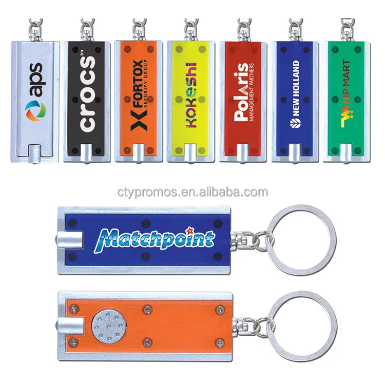 Chaveiro de led de presentes promocionais personalizados, chaveiro com lanterna