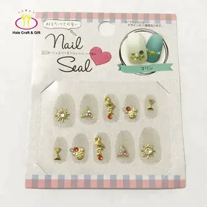 Autocollant d'ongles Gel coréen 3D personnalisé, étiquette en or, pour Nail Art, vente en gros, pièces