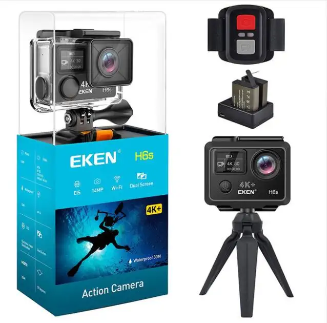 Eken H6s Action Camera 4k 30fps 14MP Ultra HD EIS with Ambarella A12 chip inside 30m waterproof Go mini cam pro sport Camera