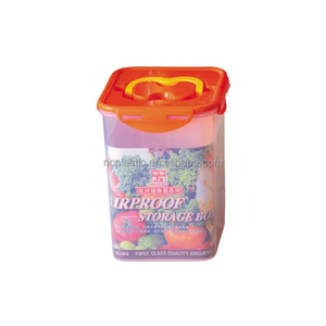 Plastic Clear Orange Vegetable Nuts Container Hermetic Handle Storage <strong>Infor</strong> - Product Image 1