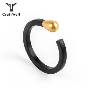 Craft Wolf Custom minimalist fine Jewelry couple adjustable love gold silver titanium Stainless Steel Match Ring for men women