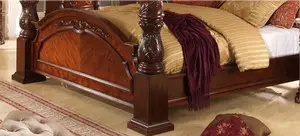 Bisini नई उत्पाद लकड़ी बेडरूम सेट, ठोस लकड़ी लक्जरी राजा बिस्तर