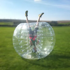 PVC ucuz büyük şişme futbol topu yetişkin için göbek tampon topu/insan vücut Zorb topu şişme Tpu kabarcık futbol topu
