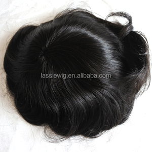 Offre Spéciale vierge humaine remy <span class=keywords><strong>cheveux</strong></span> Durable 3 # <span class=keywords><strong>filet</strong></span> mono autour de PU hommes toupet - Product Image 1