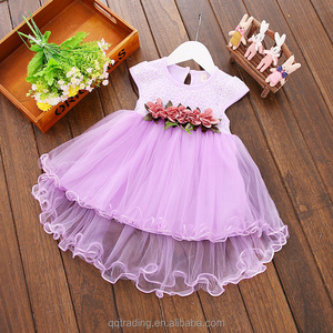 Abito Estivo di Qualità <span class=keywords><strong>per</strong></span> Bambina di 2 Anni, Nuovo Modello con Motivi Floreali e Pizzo, Stile Principessa - Product Image 3
