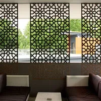 Kim Loại Arabic Trang Trí Phòng Divider Với Curtain Panel