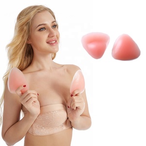Coussinets de soutien-gorge en silicone triangulaires push-up, coussinets de poitrine en cristal, coussinets de maillot de bain, couleur nude/transparente, pour rehausser et rembourrer la poitrine - Product Image 2