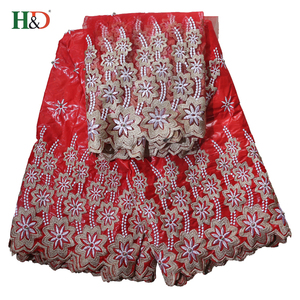 H & D En Gros 5 + 2 Dentelle Perlée Tissu Textile <span class=keywords><strong>Bazin</strong></span> Riche <span class=keywords><strong>Getzner</strong></span> Avec la Meilleure Qualité - Product Image 1