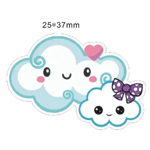 1.2inch Mixed Printed Cartoon Cloud Resin Flat Back Planar Resin Diy Holiday Decoration Craft Resins 50pcs