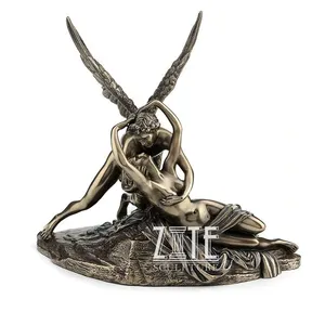 Famous figure angel bronze cupid and psyche sculpture statue