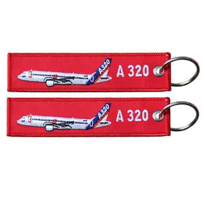 A320 Keychain Embroidery Airbus A320 Tag Embroidery Keychain