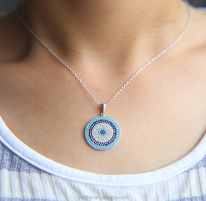 2022 Baru Mikro Zirkonia Jimat Mata Jahat Yunani Perak Disepuh Beruntung Mata Biru Kalung Elegan Wanita Gadis Hadiah Indah Perhiasan - Product Image 5