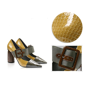 Escarpins en cuir de serpent à talons hauts et bouts pointus, pour femmes, chaussure fantaisie à bout pointu, multicolore - Product Image 6