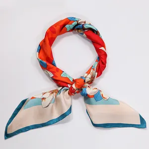 100% шелковый шарф с индивидуальным принтом, Шелковый саржевый квадратный шарф для женщин, шелковый шарф с цифровой печатью и вашим собственным дизайном