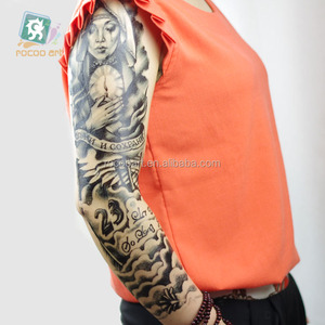 Tatouages temporaires pour femmes non toxiques, super grands, autocollants, faux tatouages d'horreur, crâne, pistolet, bras entier, <span class=keywords><strong>épaule</strong></span>, motifs de tatouages corporels temporaires - Product Image 2