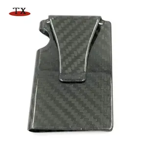 Carbon fiber money clip wallet credit business card holder