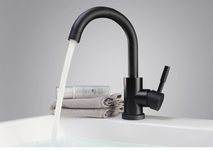 Rv-grifo pequeño para <span class=keywords><strong>lavabo</strong></span> de baño, de acero inoxidable, negro mate - Product Image 5