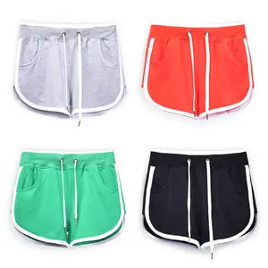 Best price custom logo blank plain white gym shorts woman girls shorts