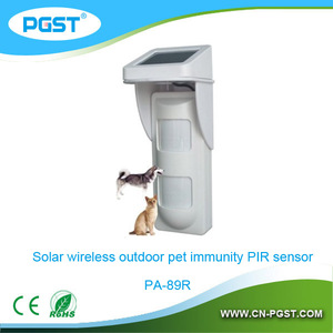 Alarma de seguridad inalámbrica al aire libre <span class=keywords><strong>casero</strong></span> de energía Solar PIR sensor de movimiento con función antipet, CE y RoHS - Product Image 1