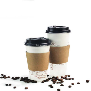 Tazas de papel reutilizables <span class=keywords><strong>para</strong></span> <span class=keywords><strong>llevar</strong></span> café, café caliente marrón, con tapas desechables, 12 oz - Product Image 3