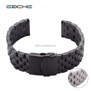 LAIHE Black & Silver 20mm 22mm 24mm di alta qualità 5 Engineer Link acciaio inossidabile chiusura cinturino orologio cinturino