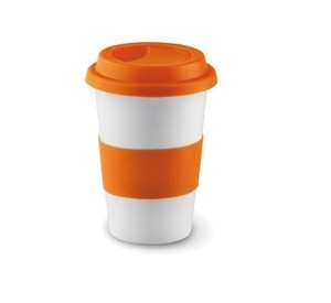 Caneca de café cerâmica de alta qualidade unionpromo, xícara de silicone com tampa