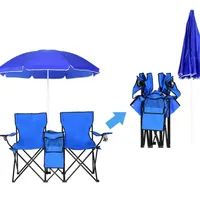 더블 접이식 피크닉 우산 비치 파티오 공원 야외 휴대용 캠핑 캐노피 지붕 그늘 의자