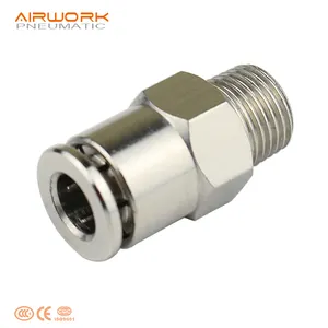 Pneumatic male straight fitting Push In Quick Joint one touch Connector brass material