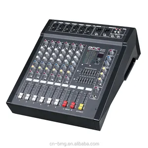 Bmg mixer/mixer studio com amplificador, design clássico de 6 canais de áudio